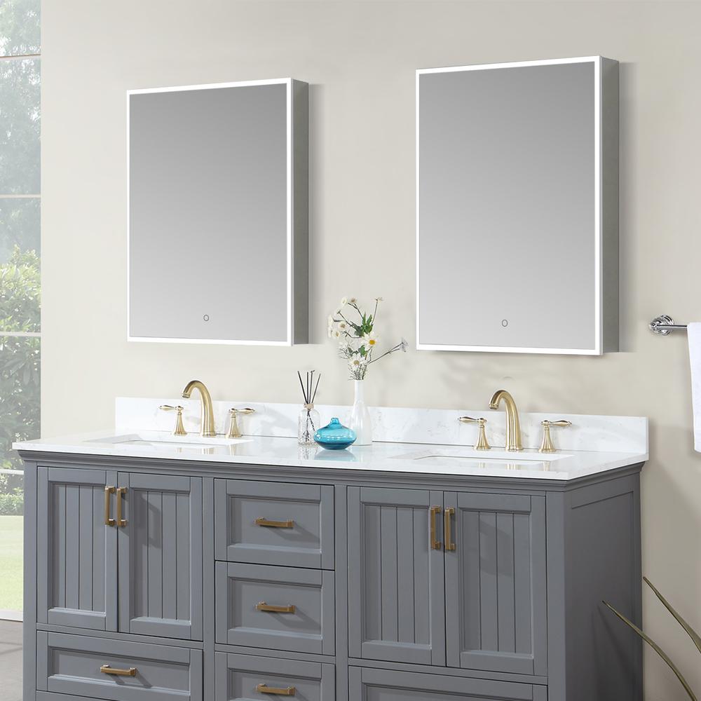 Frameless Surface-Mount/Recessed LED Lighted Bathroom Medicine Cabinet. Picture 10