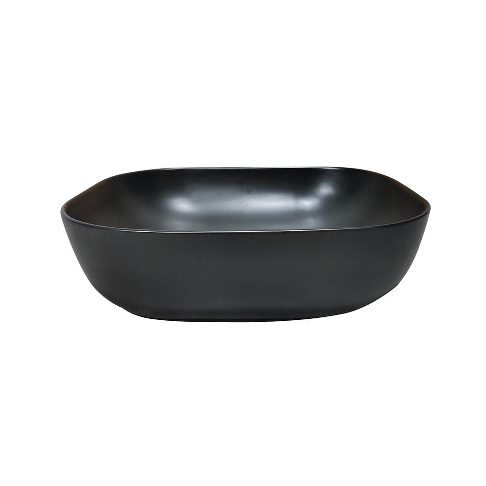 20 in. Oval Black
 Finish Ceramic Vessel Bathroom Vanity Sink. Picture 1