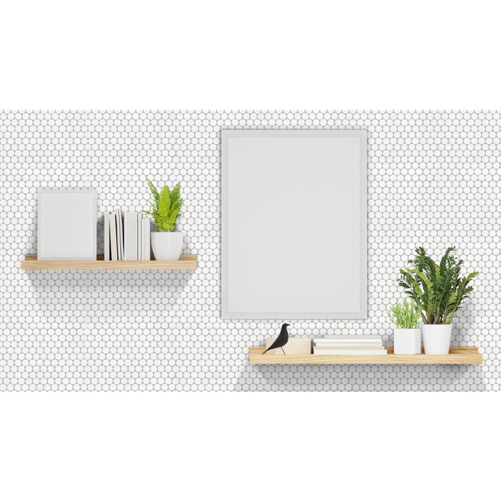 Huelva 12.68" x 11.02" Glass Penny Mosaic Floor and Wall Tile. Picture 6
