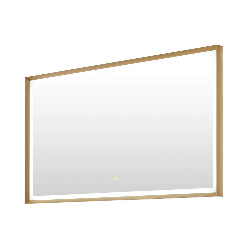 60"x30" Rectangular Wall Mirror in Brushed Gold Aluminum Framed. Picture 2