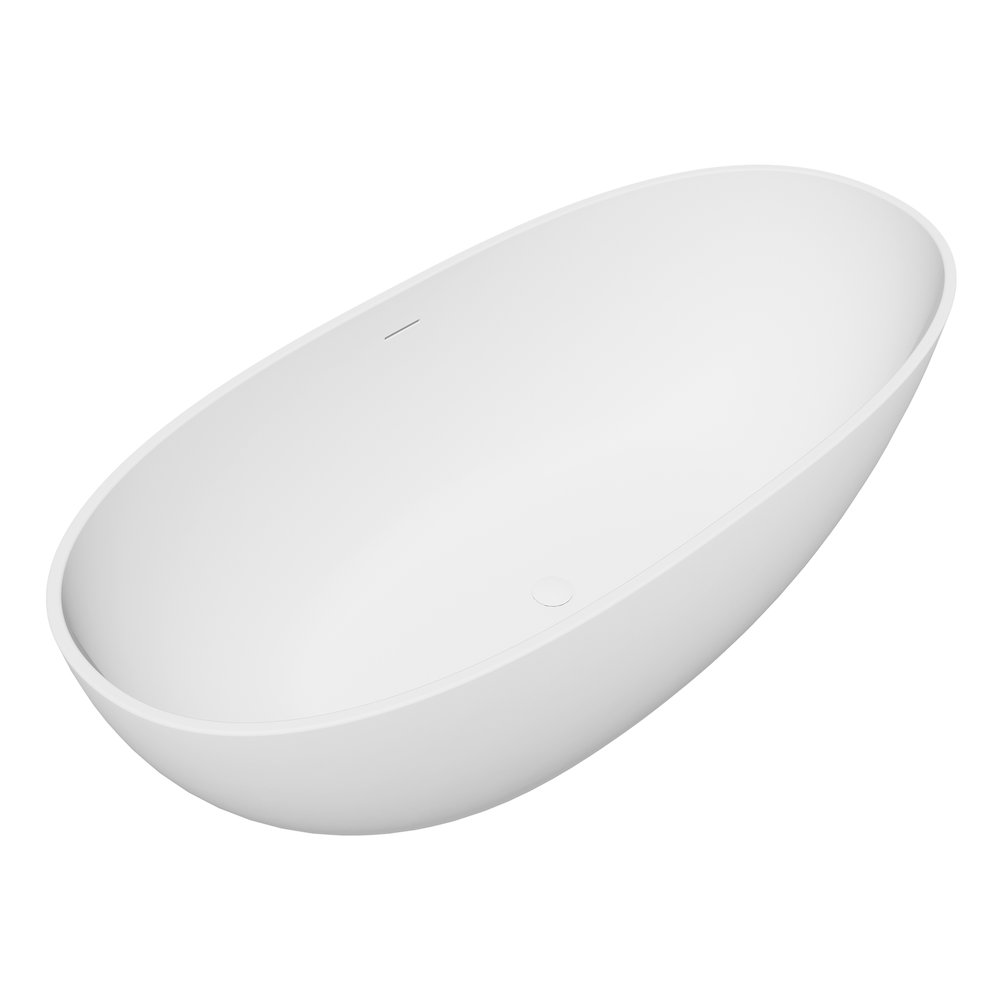 65" x 30" Solid Surface Soaking Bathtub and Integrated Overflow. Picture 3