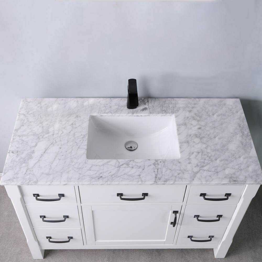 48" Single Bathroom Vanity Set in White without Mirror. Picture 6