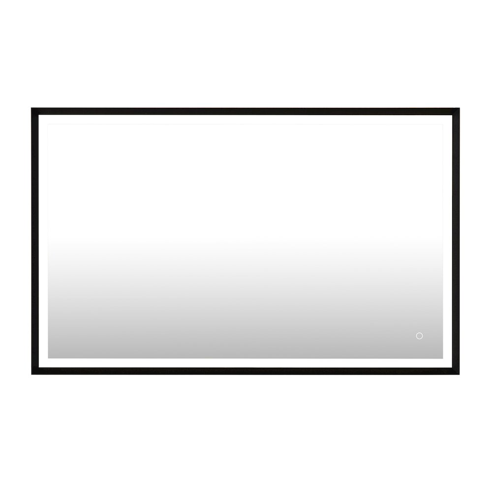 48"x30" Rectangular Wall Mirror in Matte Black Aluminum Framed. Picture 1