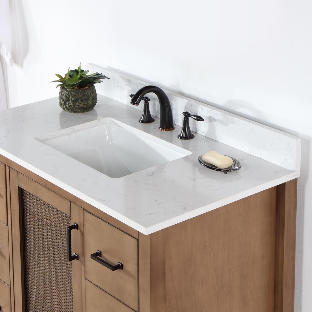 42" Single Bathroom Vanity Set in Brown Pine without Mirror. Picture 7