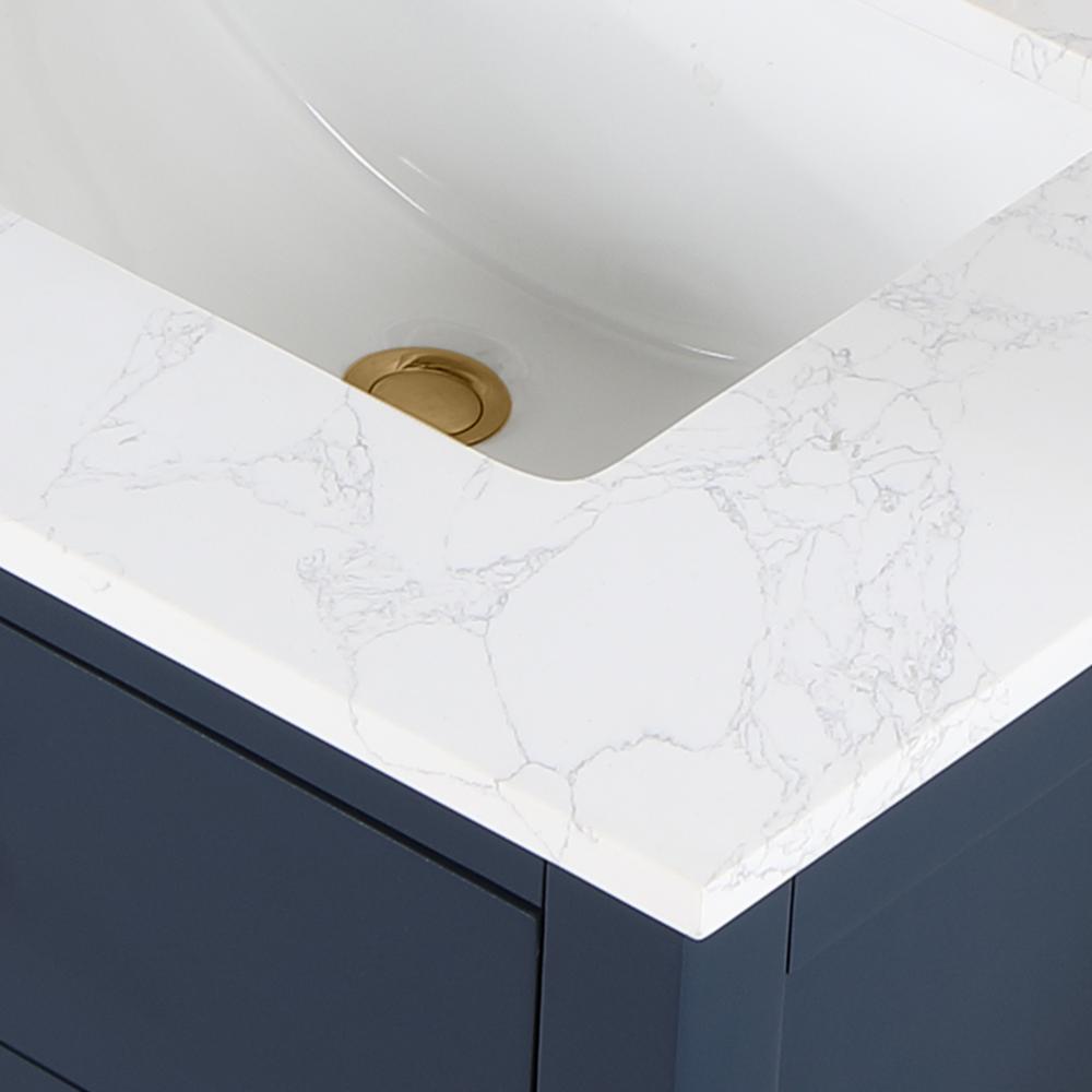 72" Double Bathroom Vanity in Royal Blue without Mirror. Picture 9
