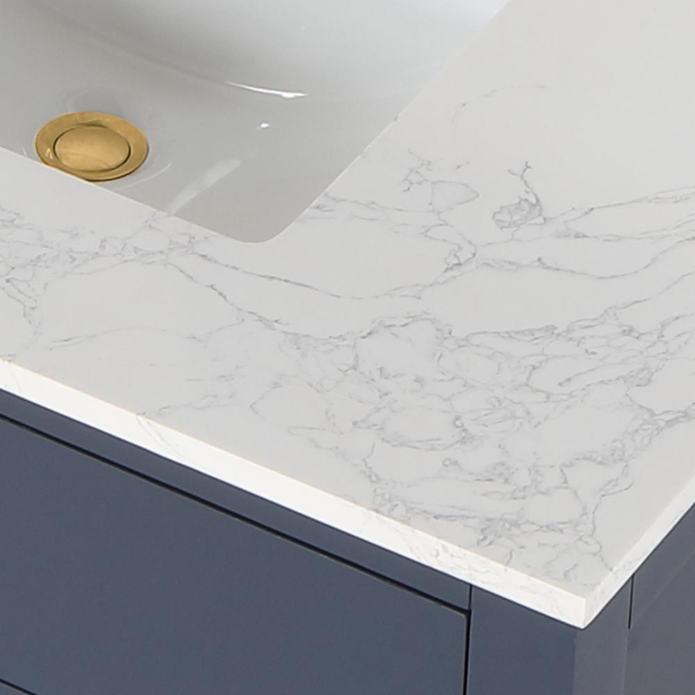 36" Single Bathroom Vanity in Royal Blue with Mirror. Picture 8