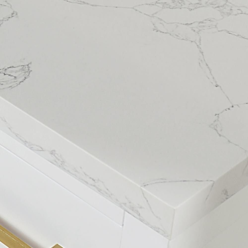 84" Double Bathroom Vanity in White with Mirror. Picture 8