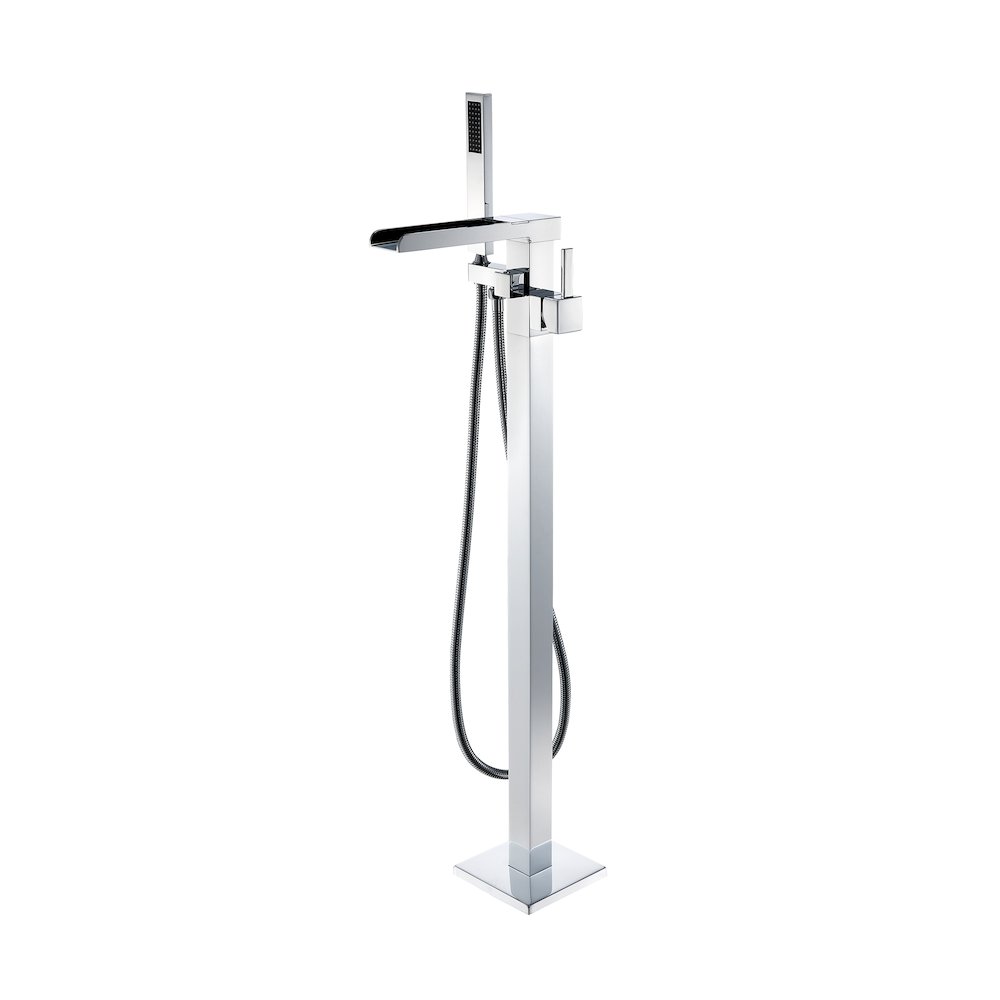 Single Lever Handle Freestanding Floor Mounted Tub Filler. Picture 1