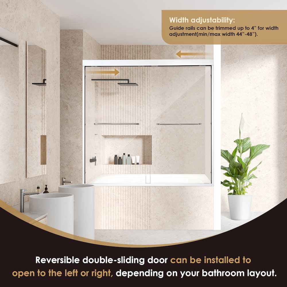 Framed Tub Door in Polished Chrome with Clear Glass. Picture 9