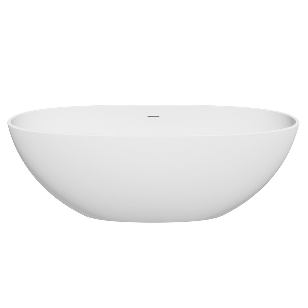 65" x 30" Solid Surface Soaking Bathtub and Integrated Overflow. Picture 1