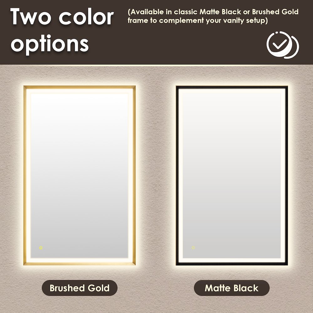 48"x30" Rectangular Wall Mirror in Brushed Gold Aluminum Framed. Picture 19