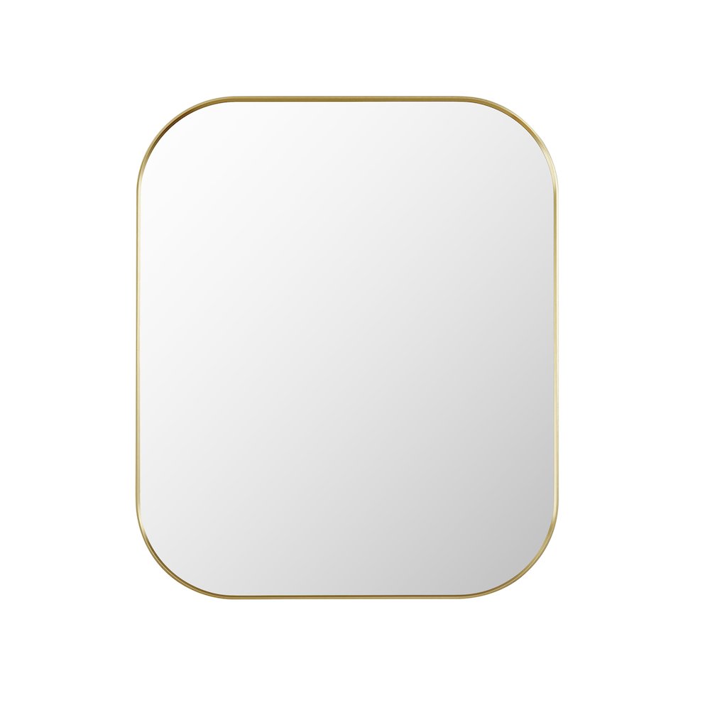 36x30" Rectangular Aluminum Framed in Brushed Gold Modern Bathroom Wall Mirror. Picture 2