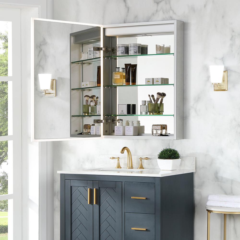 Frameless Surface-Mount/Recessed LED Lighted Bathroom Medicine Cabinet. Picture 13