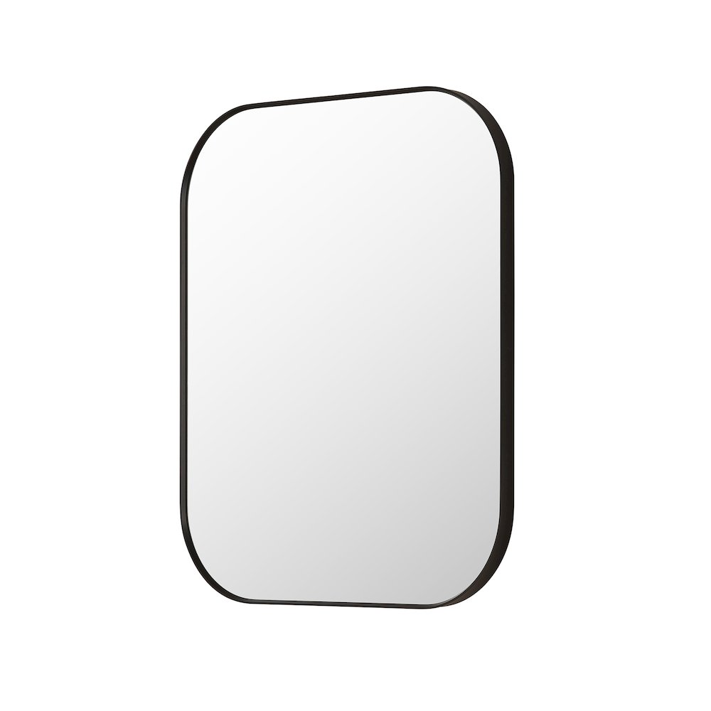 36x30" Rectangular Aluminum Framed in Matte Black Modern Bathroom Wall Mirror. Picture 1