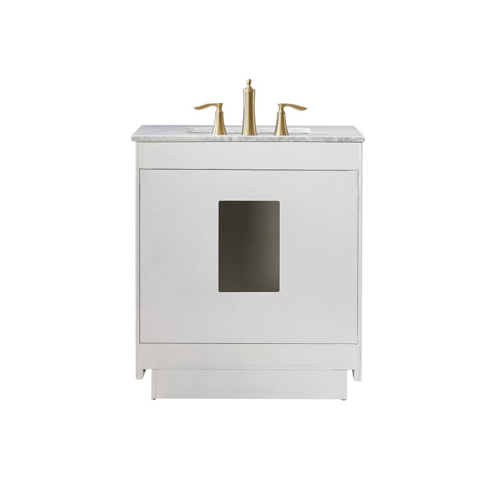 30" Single Bathroom Vanity Set in White without Mirror. Picture 2
