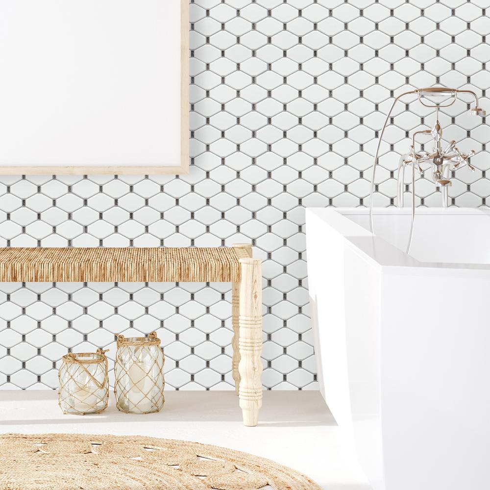 Badajoz  11.5” x 10.94” Honeycomb Glass Mosaic Wall Tile. Picture 9
