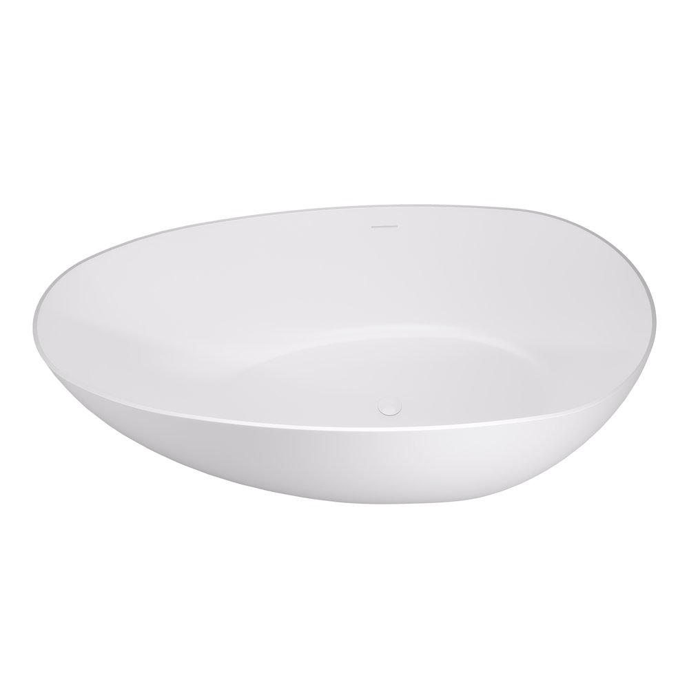 59" x 31" Solid Surface Soaking Bathtub and Integrated Overflow. Picture 3