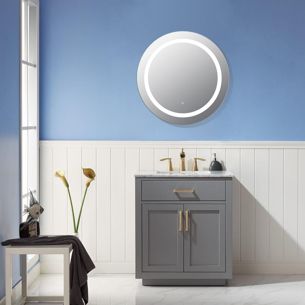 Padova 32” Round  Frameless Modern LED Bathroom Vanity Mirror. Picture 5