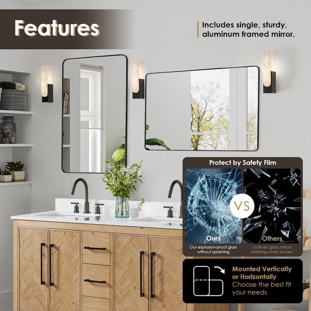 60" Double Bathroom Vanity with Grain White Engineered Stone Countertop. Picture 11