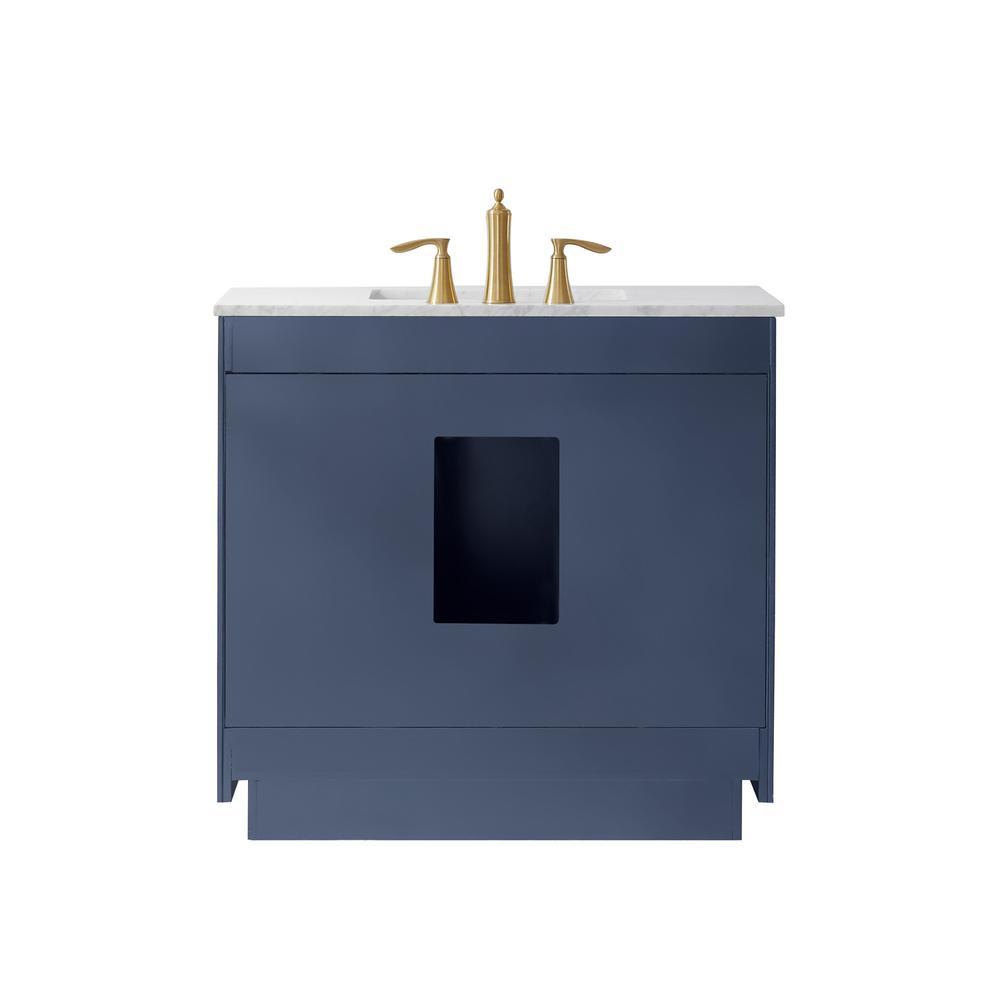 36" Single Bathroom Vanity Set in Royal Blue without Mirror. Picture 2
