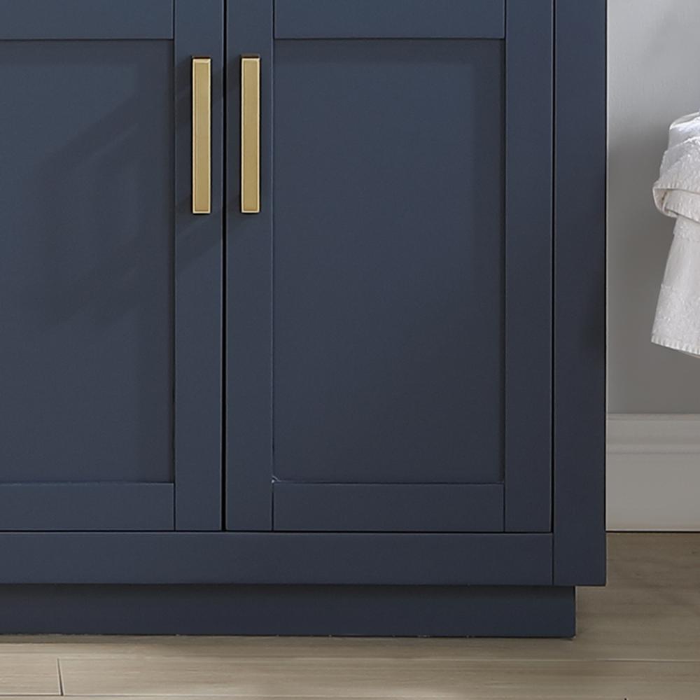 72" Double Bathroom Vanity in Royal Blue with Mirror. Picture 11