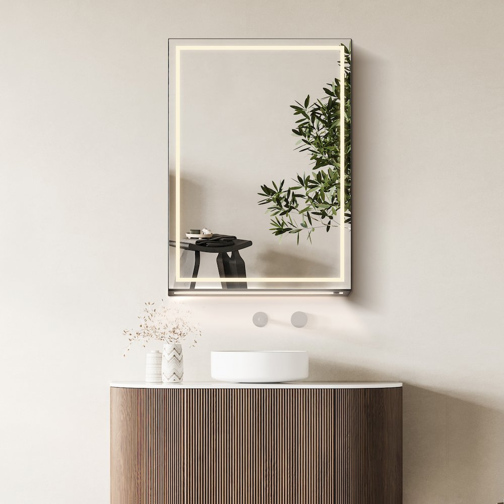 20"x28" Rectangular Frameless Surface-Mount Medicine Cabinet. Picture 8