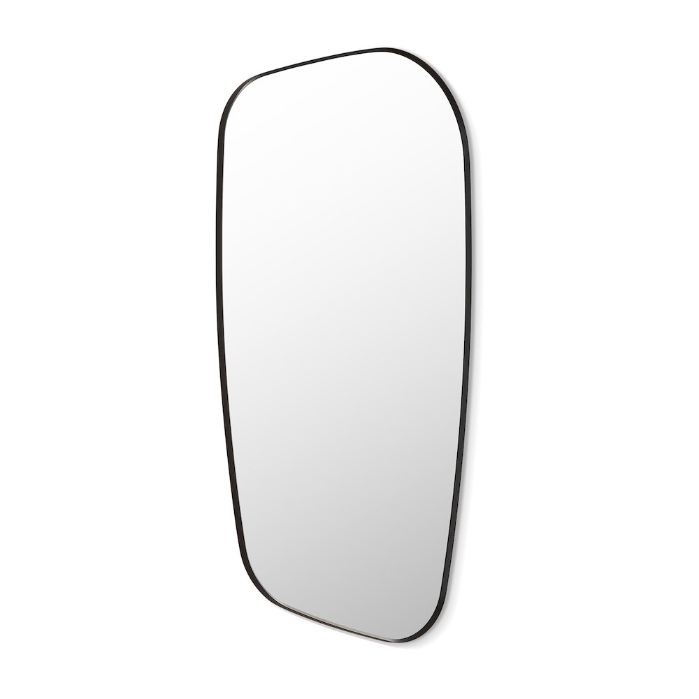 26"x48" Novelty Aluminum Framed in Matte Black Modern Bathroom Wall Mirror. Picture 1