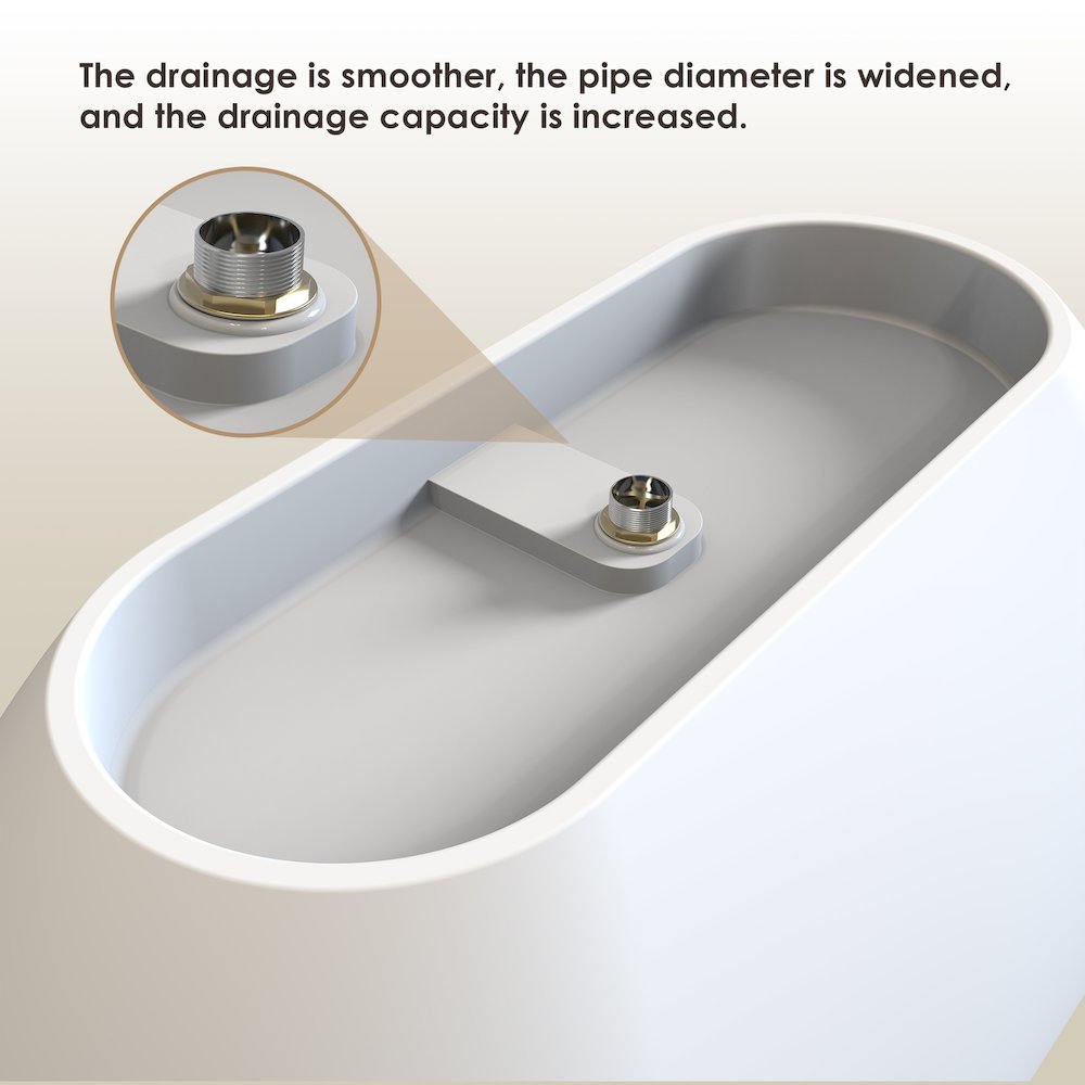 59" x 30" Solid Surface Soaking Bathtub and Integrated Overflow. Picture 26
