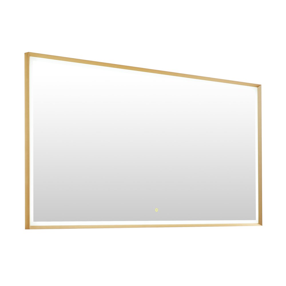 84"x42" Rectangular Wall Mirror in Brushed Gold Aluminum Framed. Picture 2