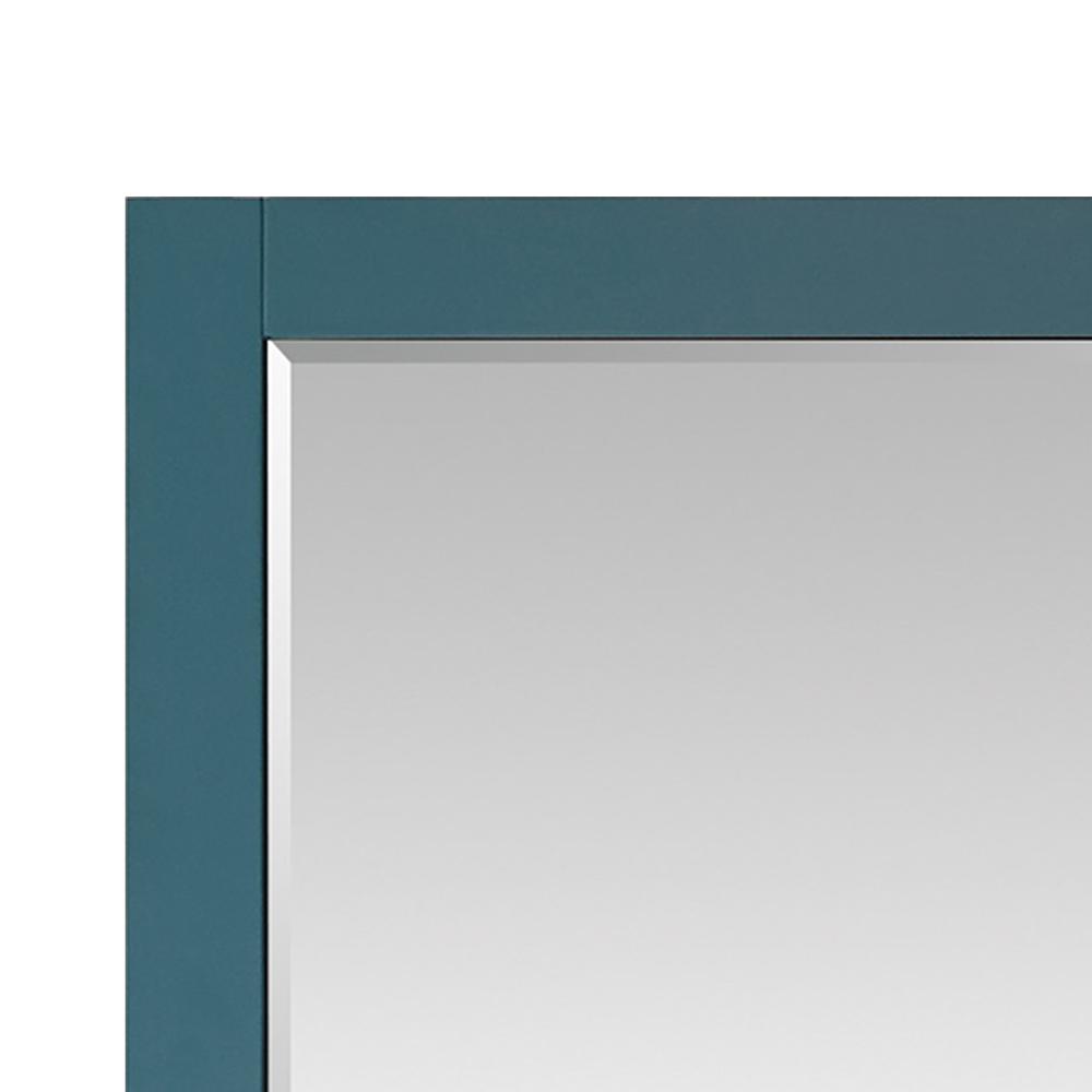 48" Rectangular Bathroom Wood Framed Wall Mirror in Royal Green. Picture 3