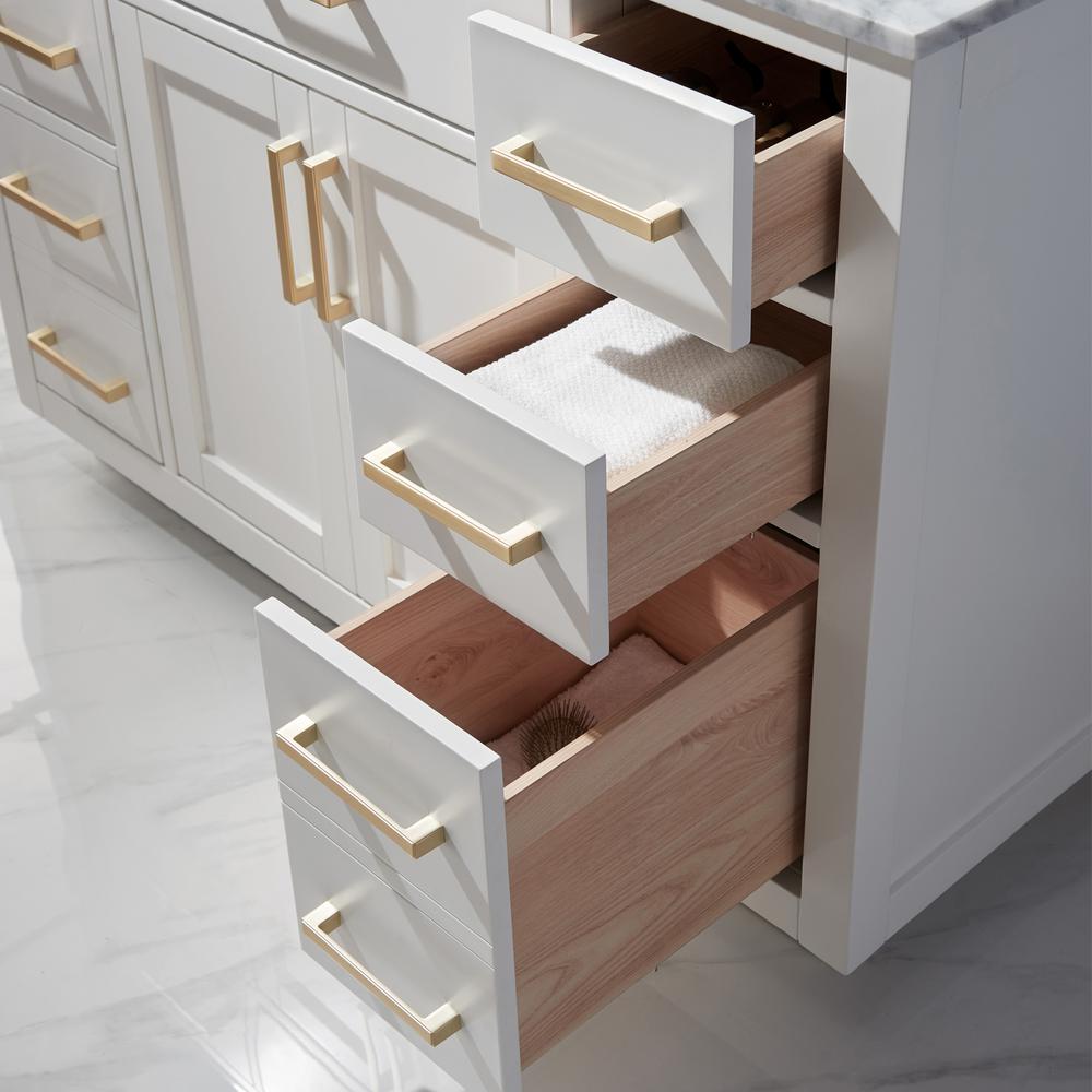 48" Single Bathroom Vanity Cabinet Only in White and Mirror, without Countertop. Picture 4