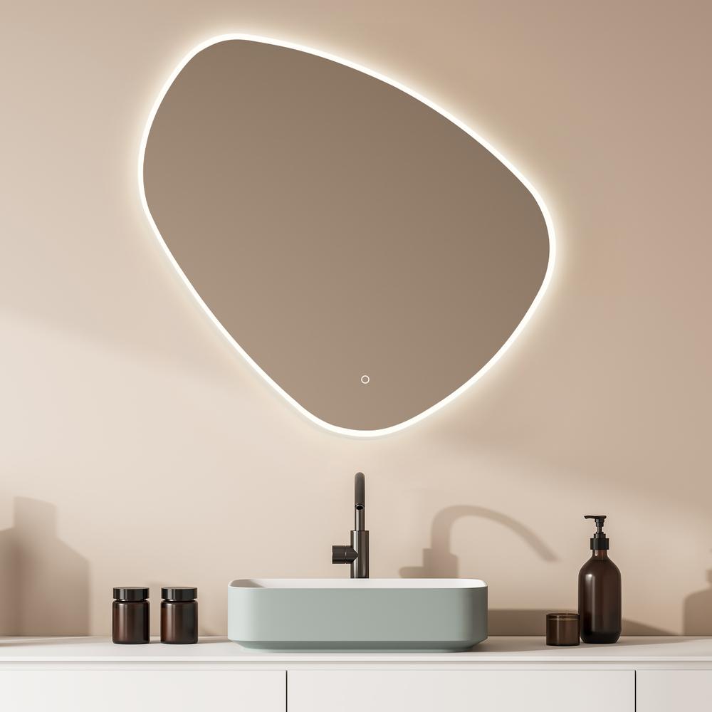 Rasso Novelty 47" Frameless Modern Bathroom/Vanity LED Lighted Wall Mirror. Picture 15