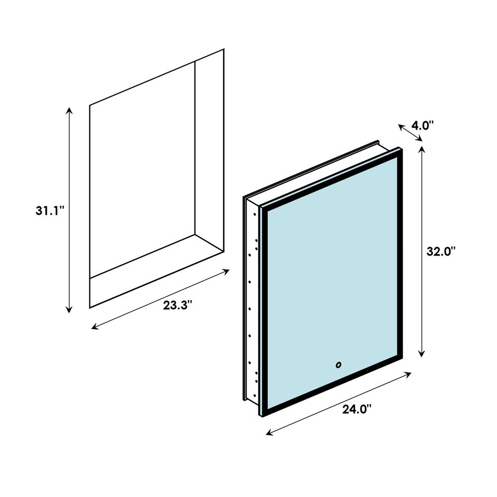 Frameless Surface-Mount/Recessed LED Lighted Bathroom Medicine Cabinet. Picture 12
