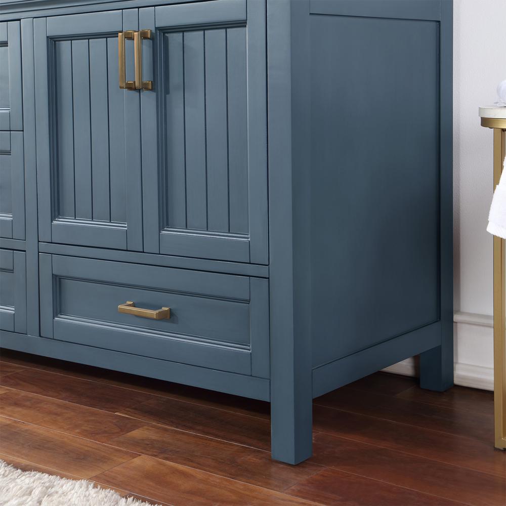 72" Double Bathroom Vanity Set in Classic Blue without Mirror. Picture 10