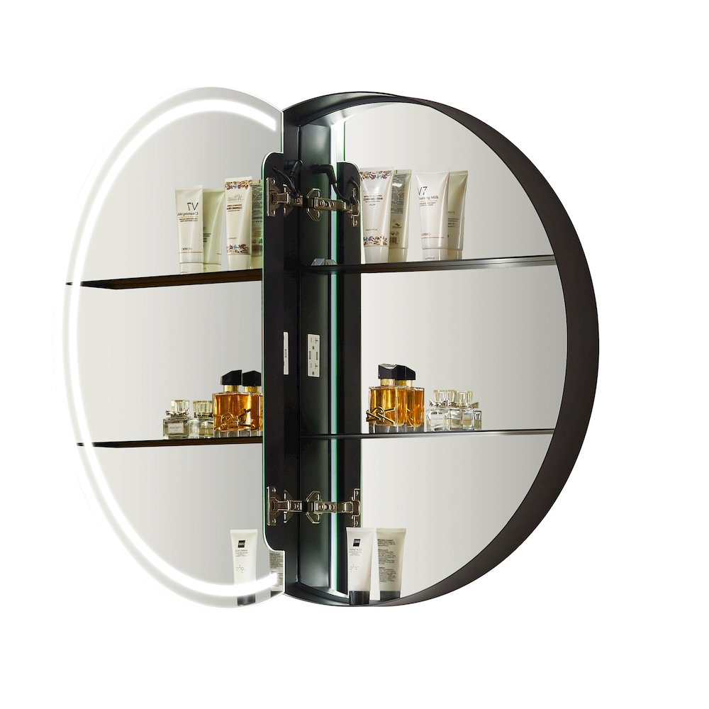 32x32" Round Frameless Surface-Mount Medicine Cabinet. Picture 2