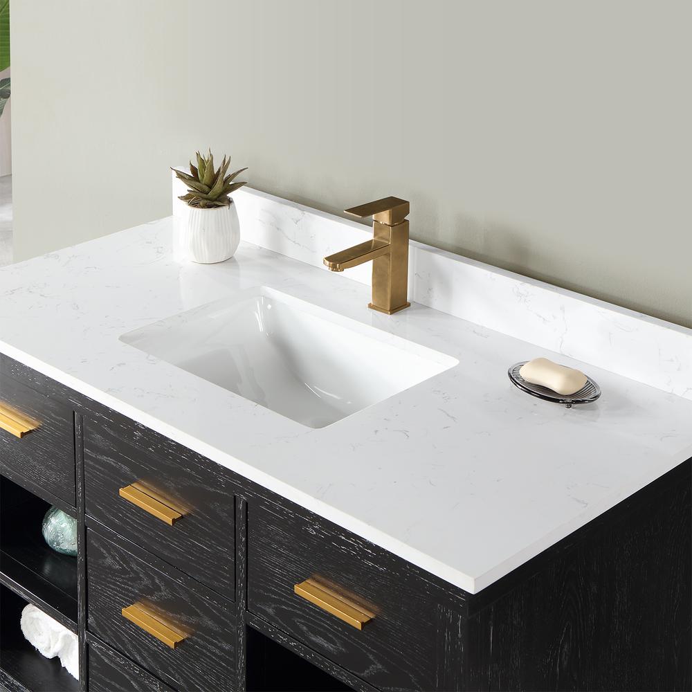 48" Single Bathroom Vanity Set in Black Oak without Mirror. Picture 7
