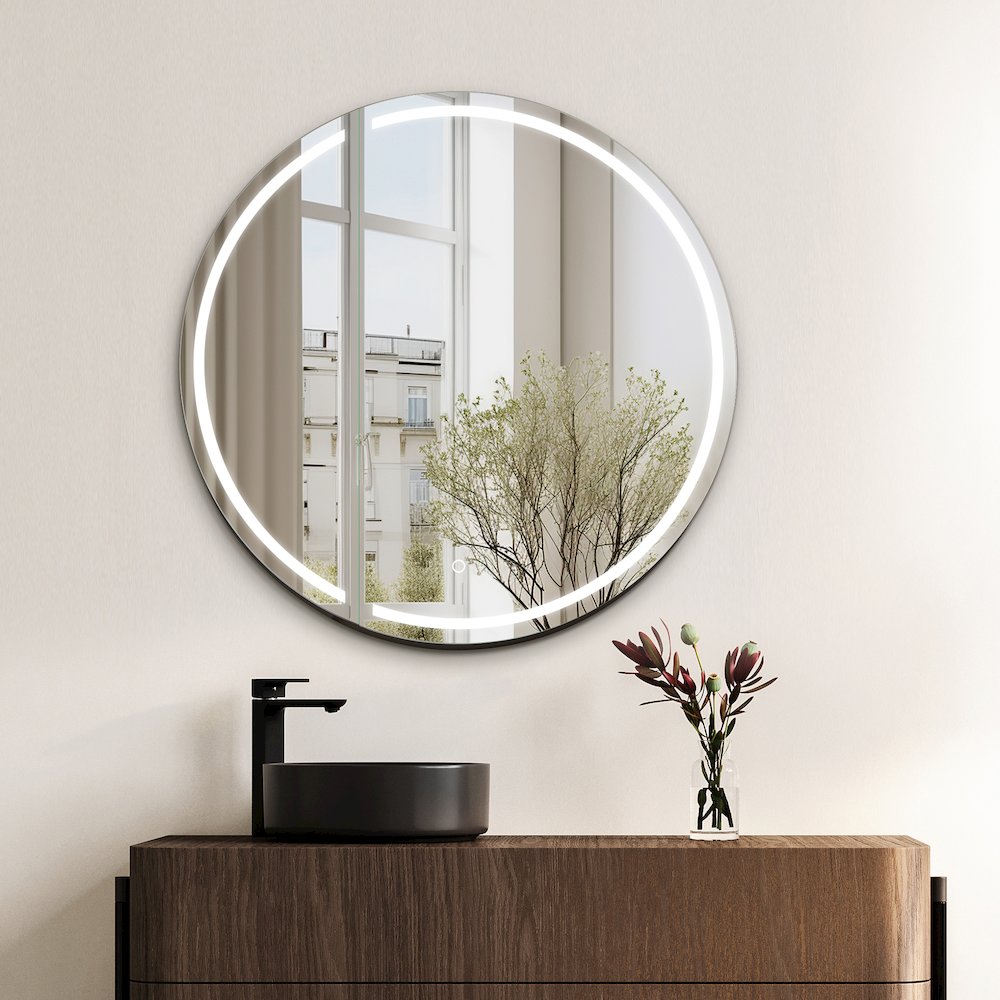 32x32" Round Frameless Surface-Mount Medicine Cabinet. Picture 4