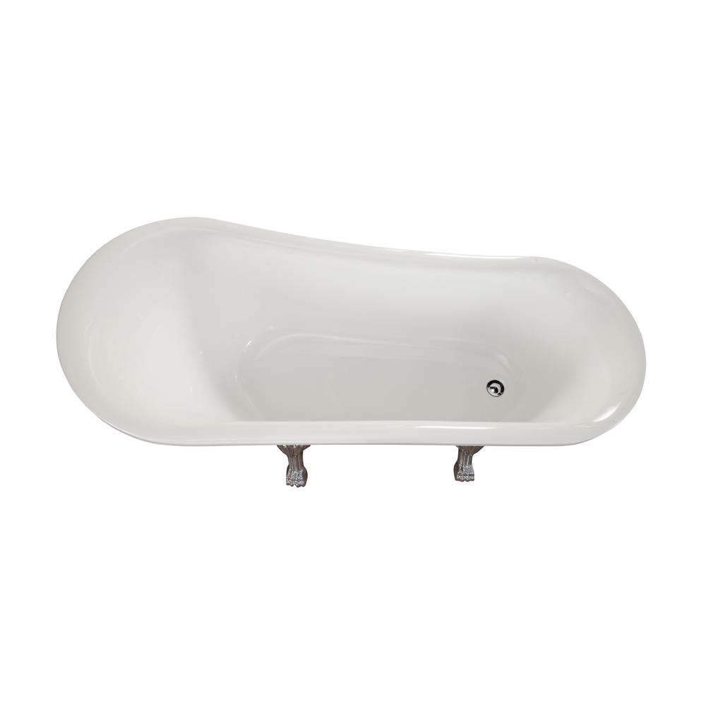 69" x 30" Clawfoot Soaking Acrylic Bathtub. Picture 2