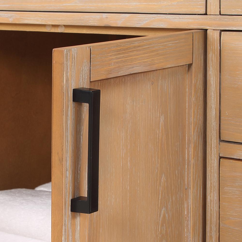 60" Double Bathroom Vanity in Light Brown without Mirror. Picture 12