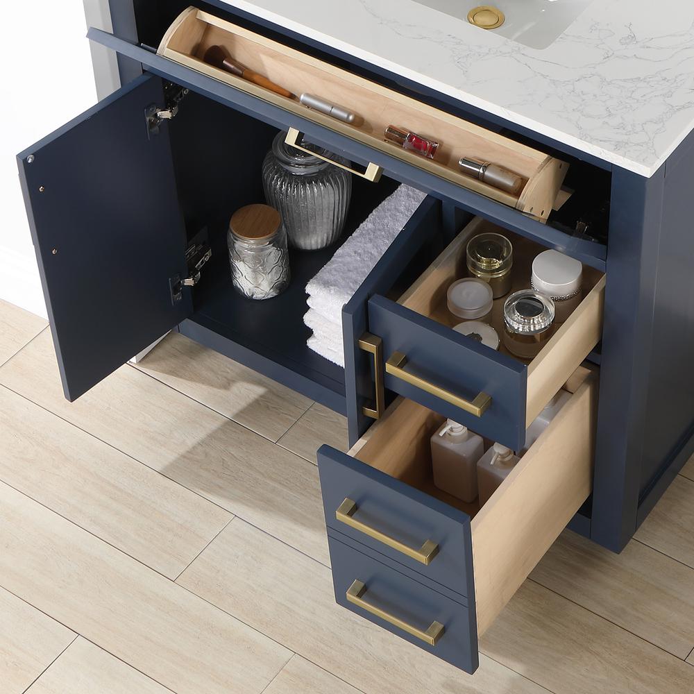 36" Single Bathroom Vanity in Royal Blue with Mirror. Picture 11