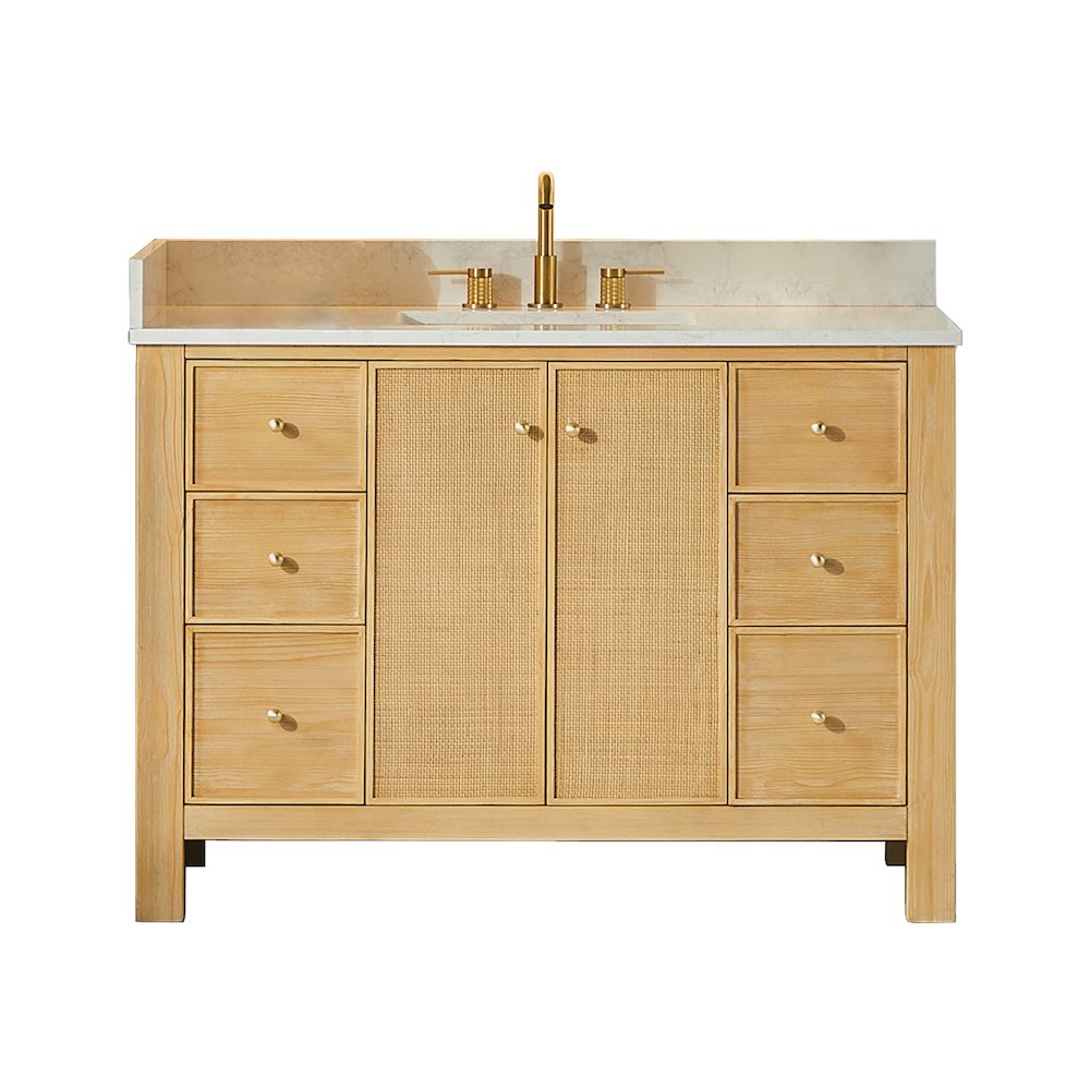 Cedar 48" Single Bathroom Vanity in Natural Wood. Picture 1