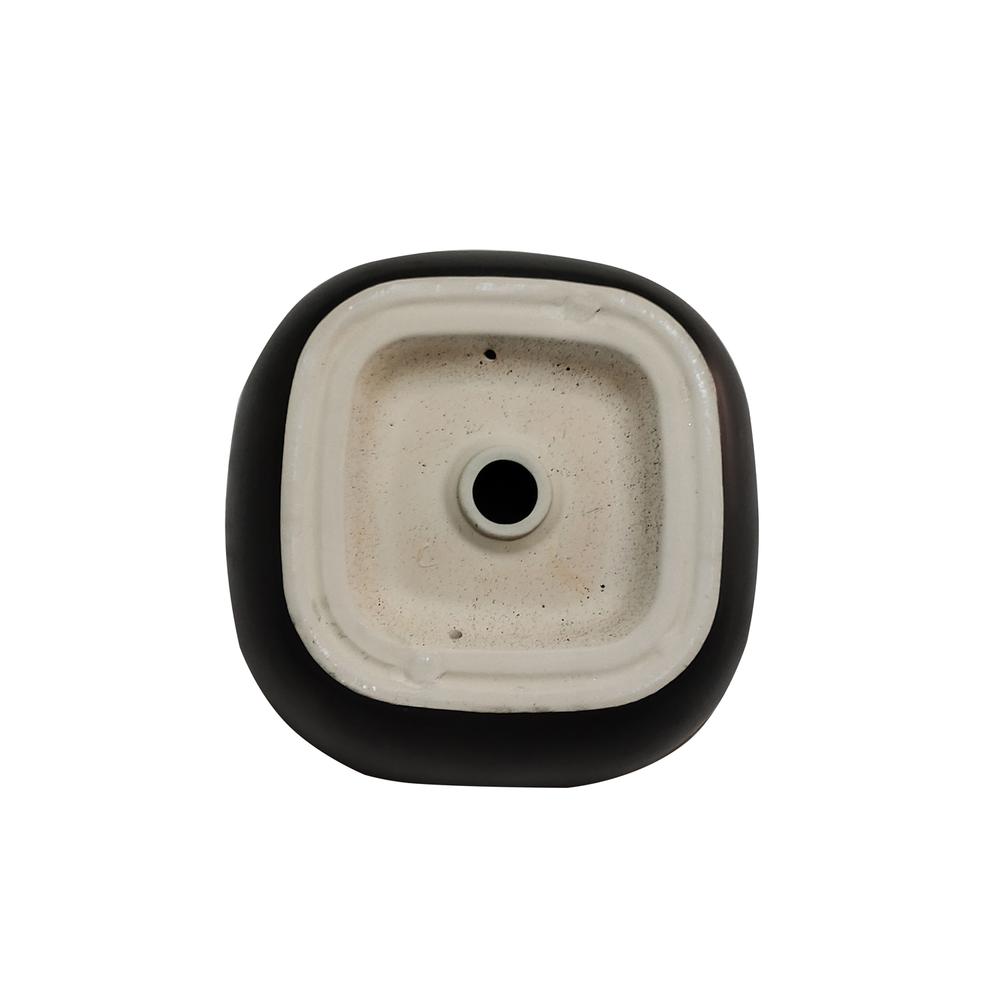 16 in. Square Black Finish Ceramic Bathroom Vanity Sink. Picture 3