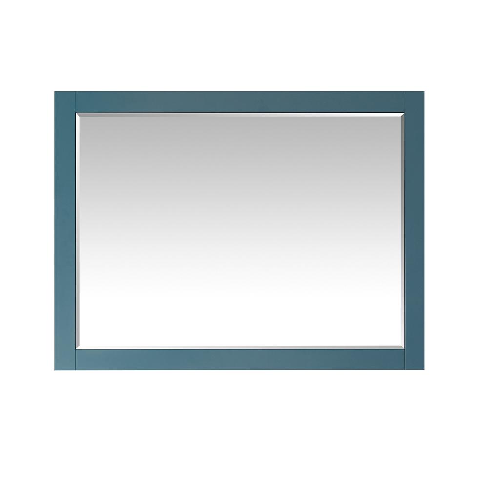48" Rectangular Bathroom Wood Framed Wall Mirror in Royal Green. Picture 2