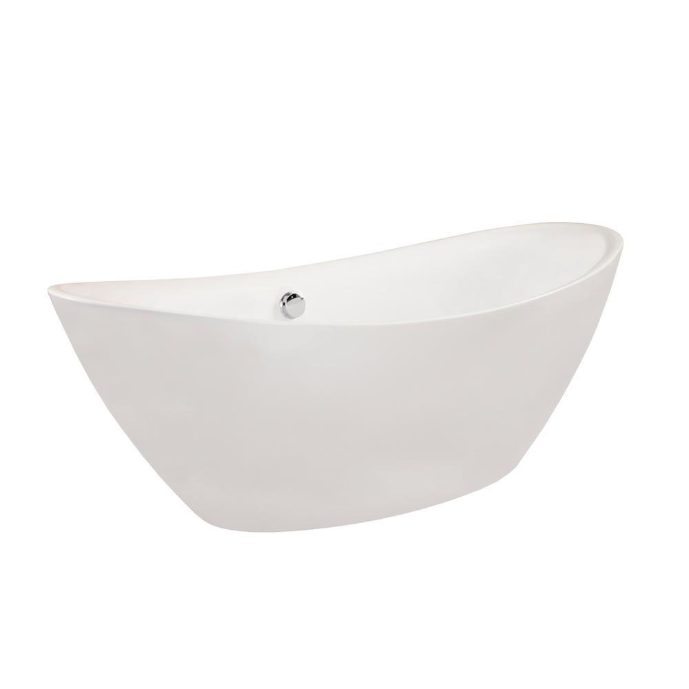 Allegra 71" x 34" Freestanding Soaking Acrylic Bathtub. Picture 3