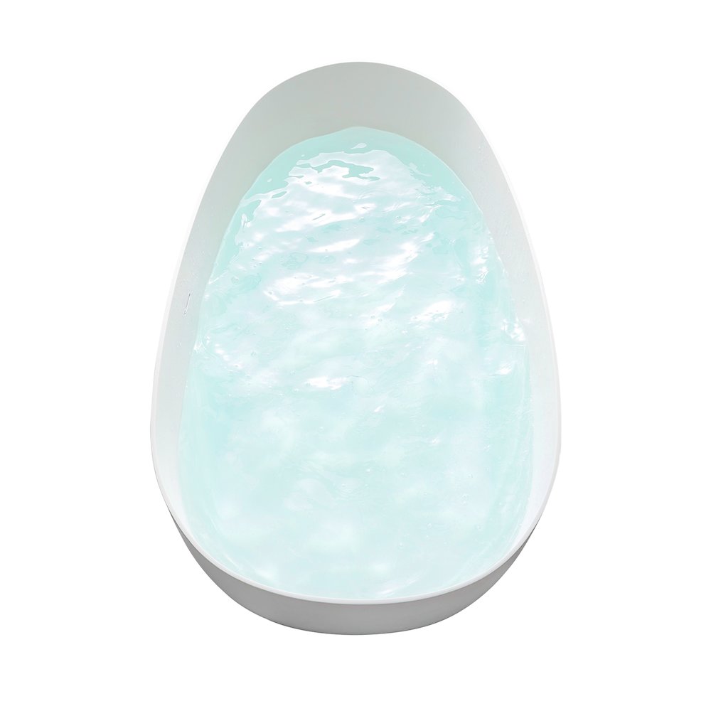67" x 34" Solid Surface Soaking Bathtub and Integrated Overflow. Picture 5