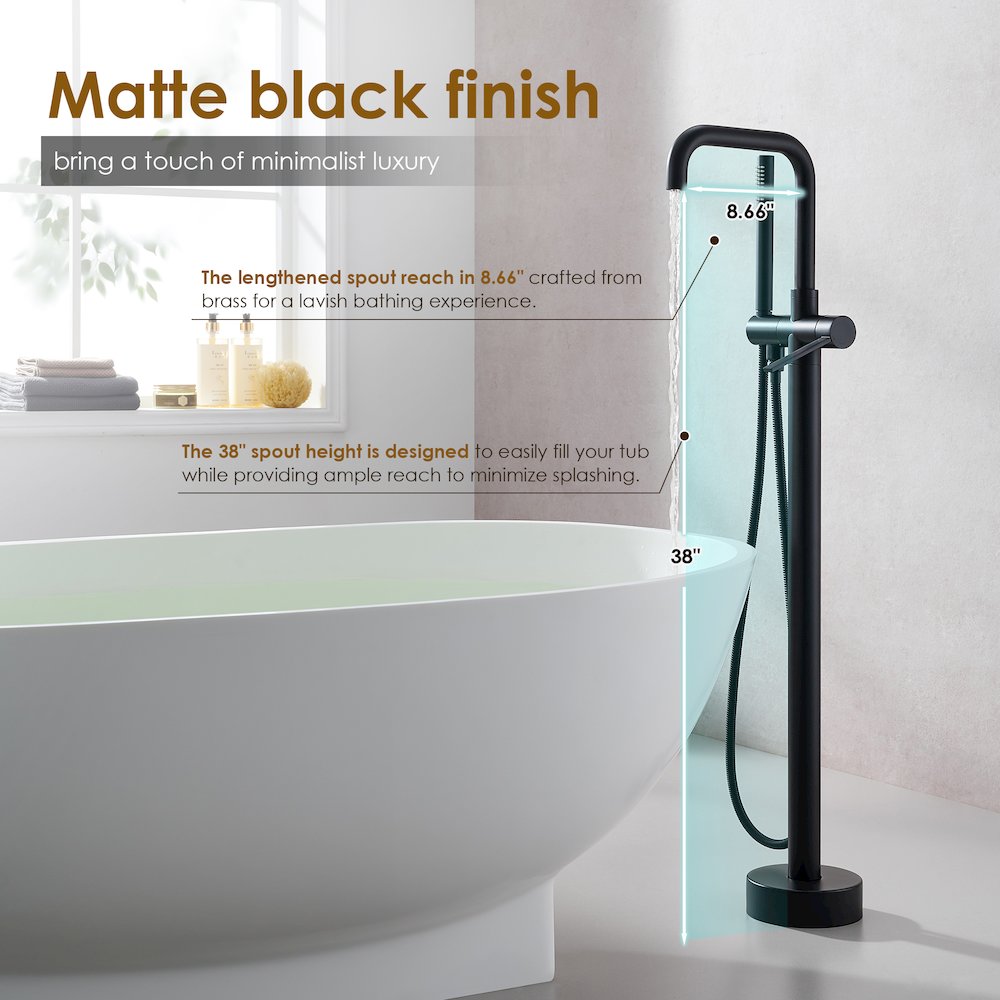 Single Lever Handle Freestanding Floor Mounted Tub Filler. Picture 10