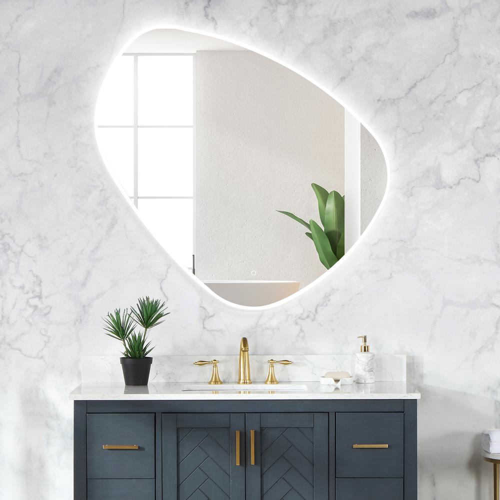 Rasso Novelty 47" Frameless Modern Bathroom/Vanity LED Lighted Wall Mirror. Picture 10
