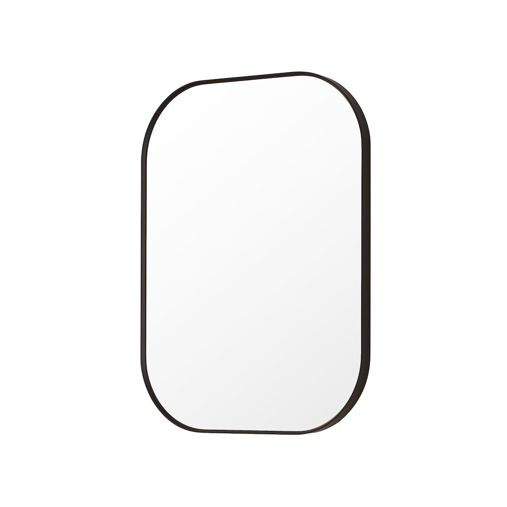 24x32" Rectangular Aluminum Framed in Matte Black Modern Bathroom Wall Mirror. Picture 1