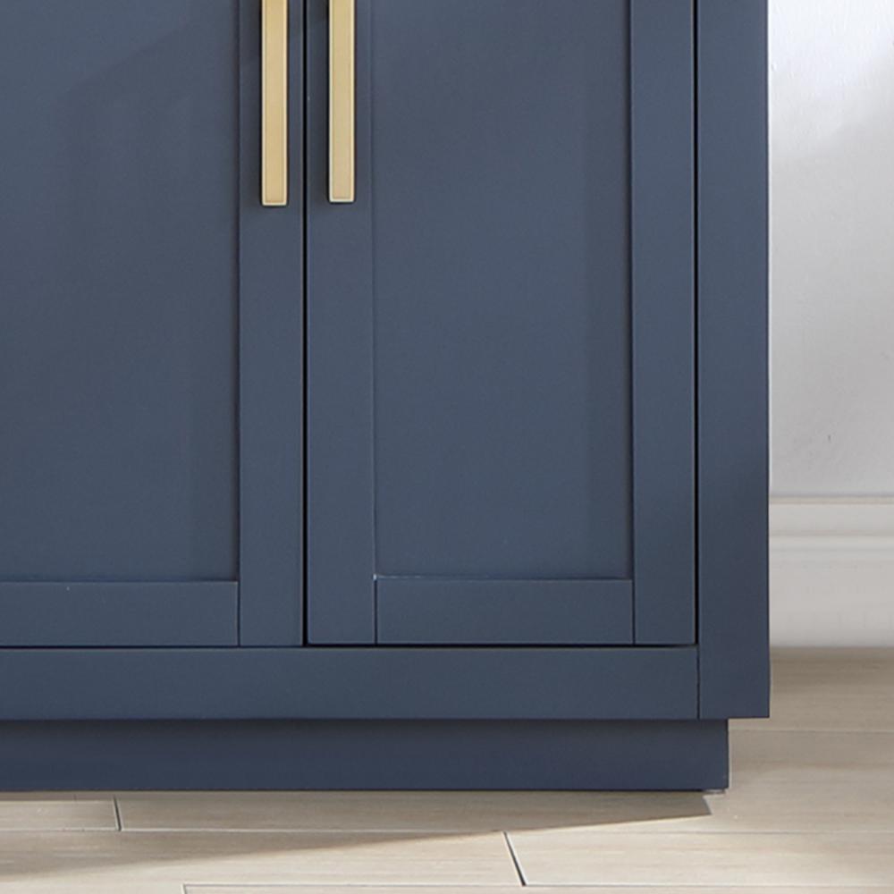 60" Double Bathroom Vanity in Royal Blue without Mirror. Picture 11