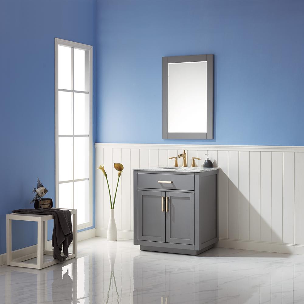 30" Single Bathroom Vanity Set in Gray with Mirror. Picture 4